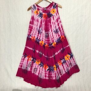 Shoreline‎ Tie Dye Dress Floral Sleeveless Casual Sundress One Size Fits Most